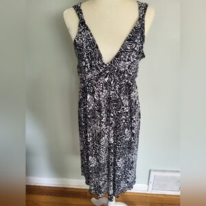Daisy Fuentes Petite Large PL black white summer Sleeveless dress